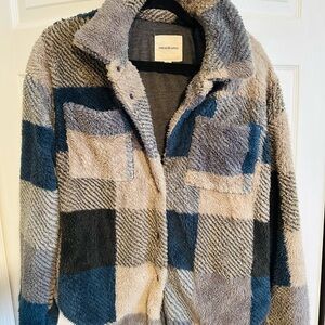 Thread & Supply Sherpa Jacket in Blue and Cream